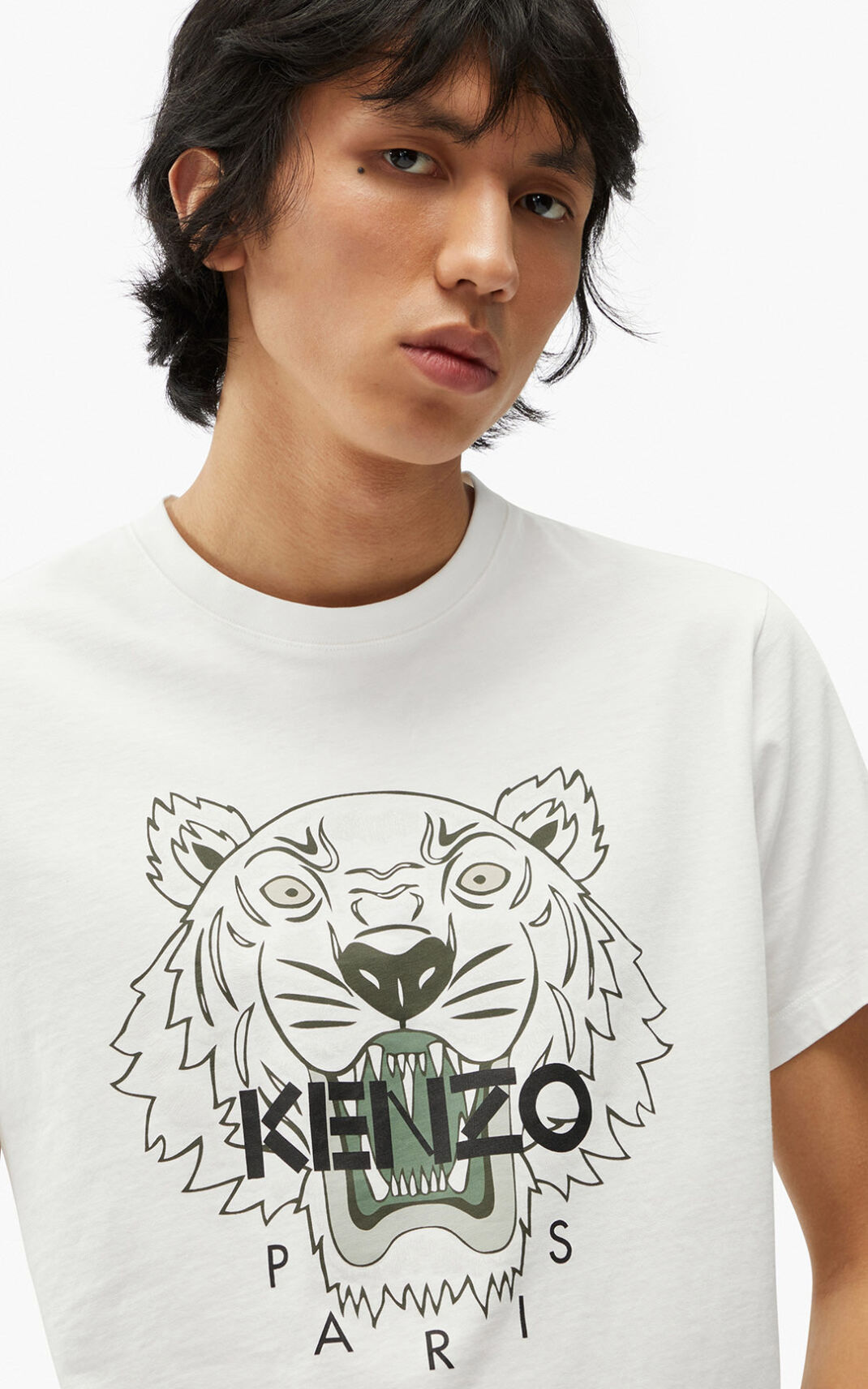 Kenzo Tiger Moška Majice Bela SI-2205718